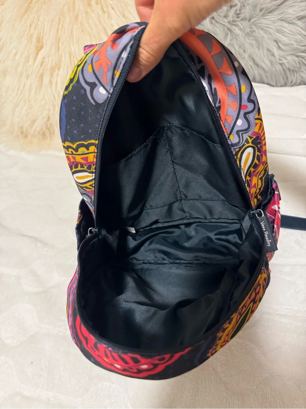 Vera Bradley Paisley pattern Mini Lighwright Backpack with Multicolor Accents